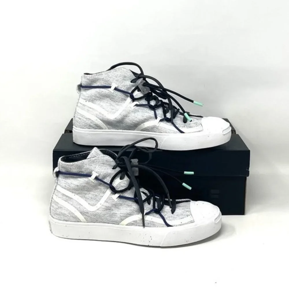 💖MEGA SALE💖Converse Jack Purcell Rally Mid  White Gray  Men's  Canvas 170947C - Picture 5 of 10